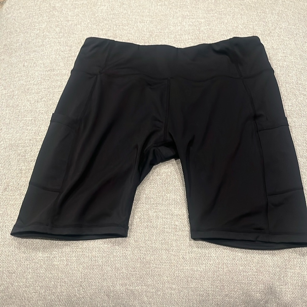 Plus Size Black Biker Shorts - 2X